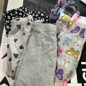 Carter's Gray & Multicolor Butterfly and Heart Leggings Set